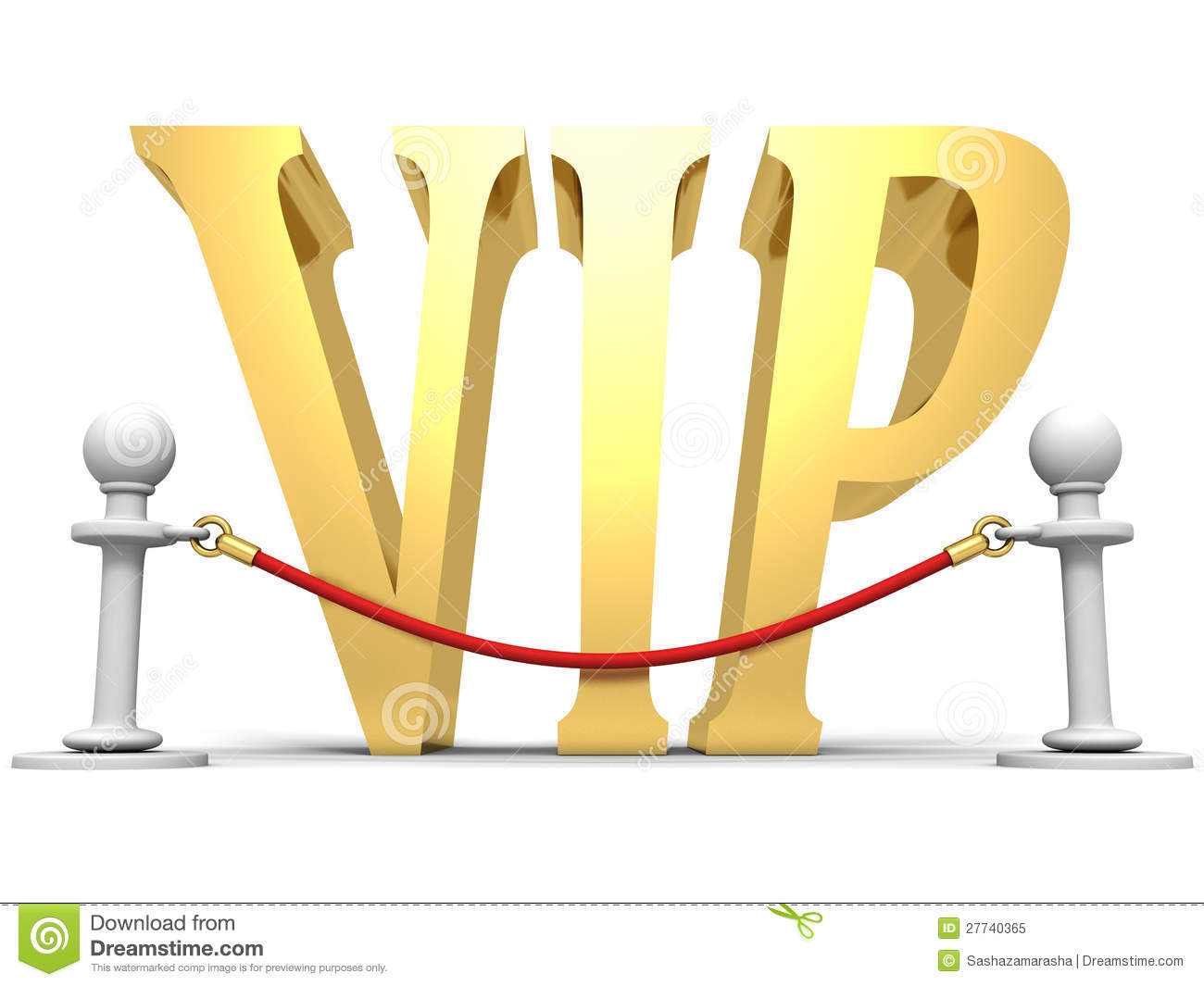 Golden Vip Sign Behind Velvet Rope Barrier Royalty Free Stock Photo