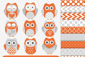 Grey Owl Clipart Products   Creative Market