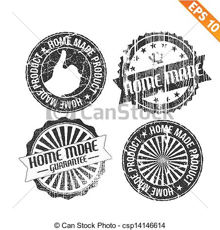 Label Stitch Sticker Tag Handmade   Vector Illustration   Eps10