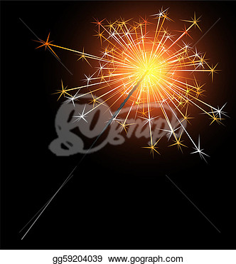 On A Dark Background Is Large Sparkler  Clipart Gg59204039