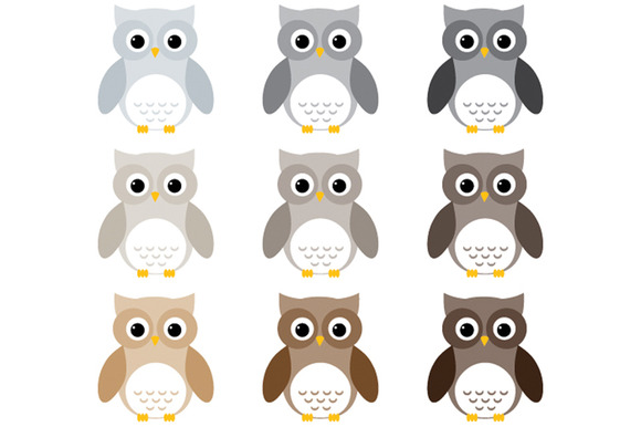 Owls Grey Brown