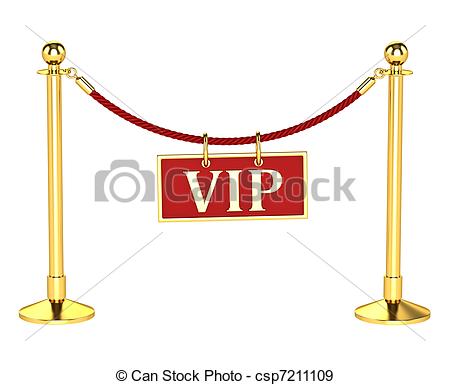 Stock Illustration Of A Velvet Rope Barrier With A Vip Sign Isolated