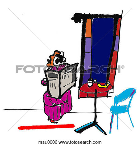 Stock Illustration   Woman Reading Newspaper Inside Caf   Fotosearch