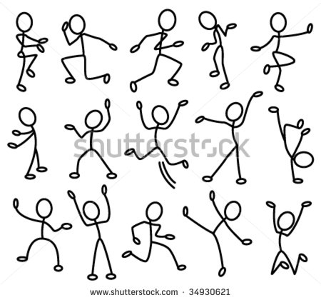 The Stylized Contours Of People In Movement  Part 1 Stock Vector