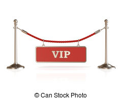 Velvet Rope Barrier With Vip Sign 3d Render Isolated On