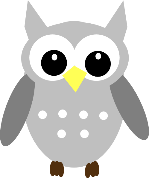 Yellow Gray Owl Clip Art At Clker Com   Vector Clip Art Online