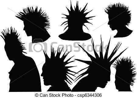 70s 80s Punk Rock Hairstyle Urban Culture Csp6344306   Search Clipart    