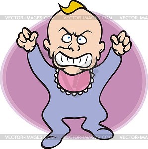 Angry Baby   Vector Clipart