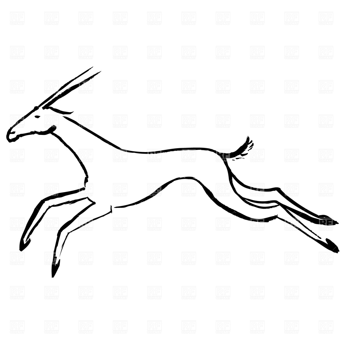 Antelope In Jump Download Royalty Free Vector Clipart  Eps