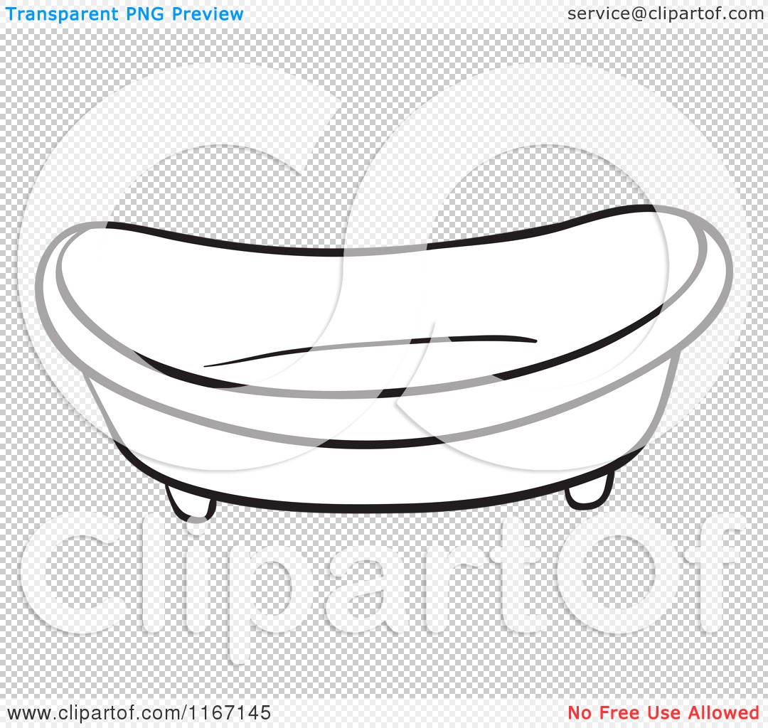 Black And White Soap Dish Or Bath Tub   Royalty Free Vector Clipart