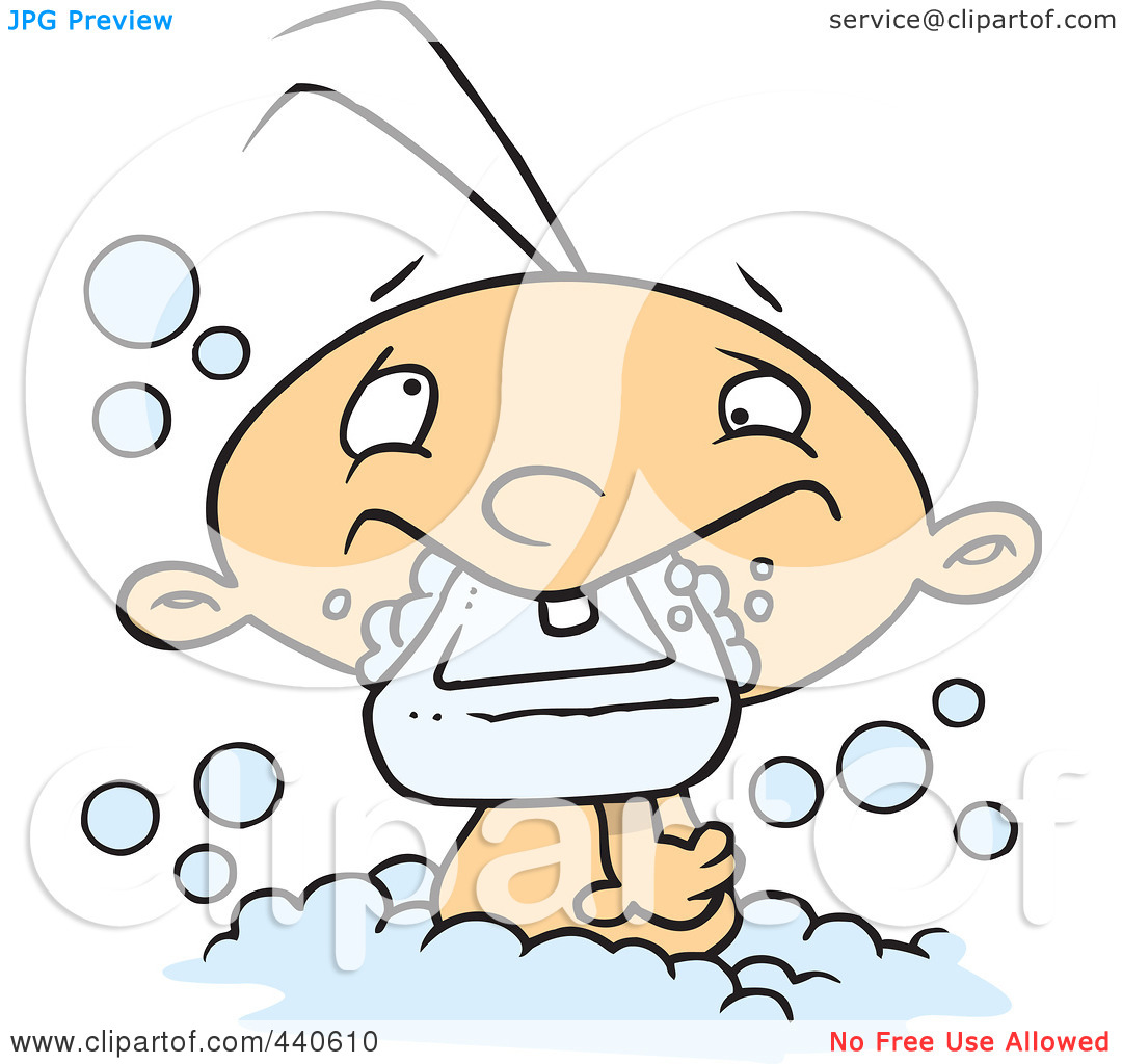     Cartoon Baby Boy Eating Soap In The Bath Tub By Ron Leishman  440610