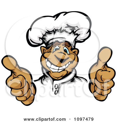 Clipart Happy Male Chef Mascot Holding Two Thumbs Up   Royalty Free