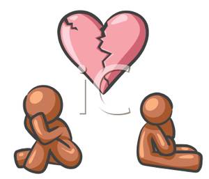 Couple Breaking Up   Royalty Free Clipart Picture