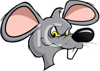 Evil Looking Rat With Yellow Eyes   Royalty Free Clip Art Illustration