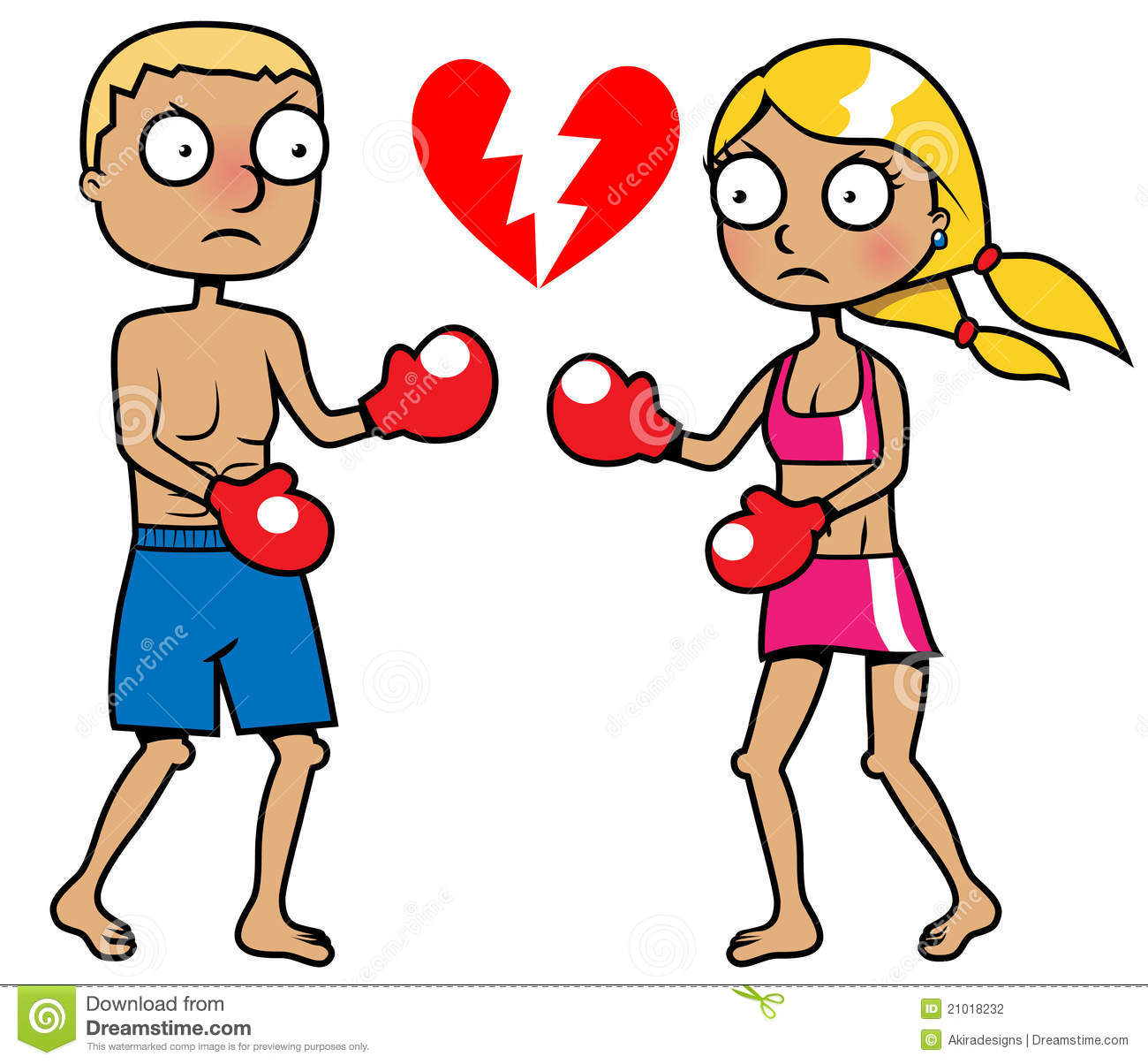 Girl And Boy Boxing Break Up Concept Stock Photography   Image