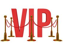 Huge 3d Letters Vip And Golden Rope Barrier Stock Images