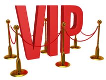Huge 3d Letters Vip And Golden Rope Barrier Stock Photography