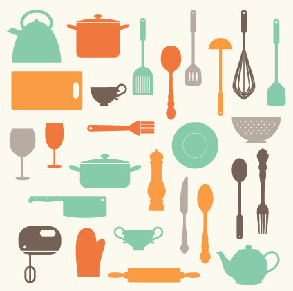 Kitchen Baking Utensils Clip Art Clipart Set   Personal And Commercial