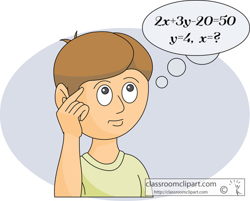 Mathematics   Solving Algebra Equation   Classroom Clipart