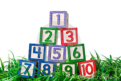 Number Blocks Stacked On Grass Royalty Free Stock Photos   Image
