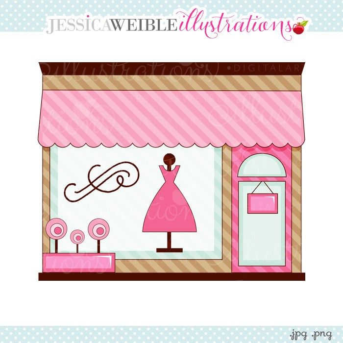Pink Boutique Clipart   Jw Illustrations   Imagens Fundos E Margens