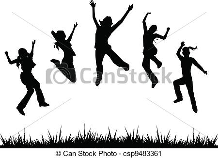 Silhouettes Kids Jumping For Children Fun Activity And Others