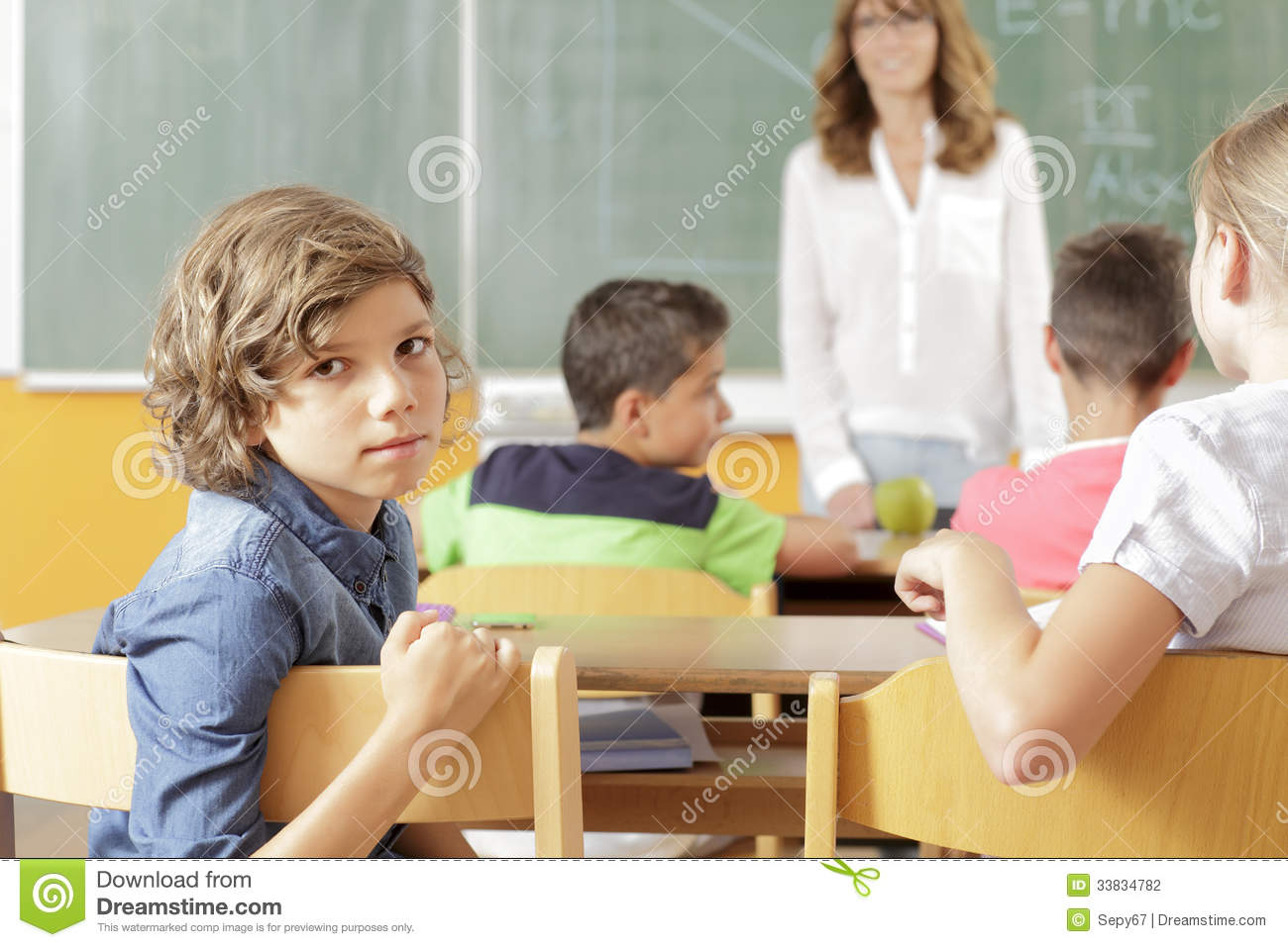 Student Portrait In The Classroom Stock Photography   Image  33834782