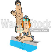 Swimmers Beside A Pool Clipart Picture   Djart  6308