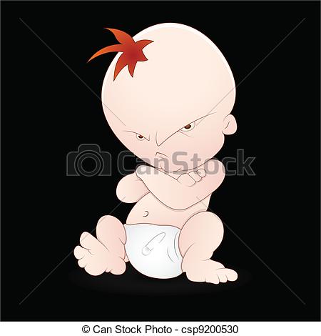 Vector Clipart Of Angry Baby   Conceptual Design Art Of Angry Baby    