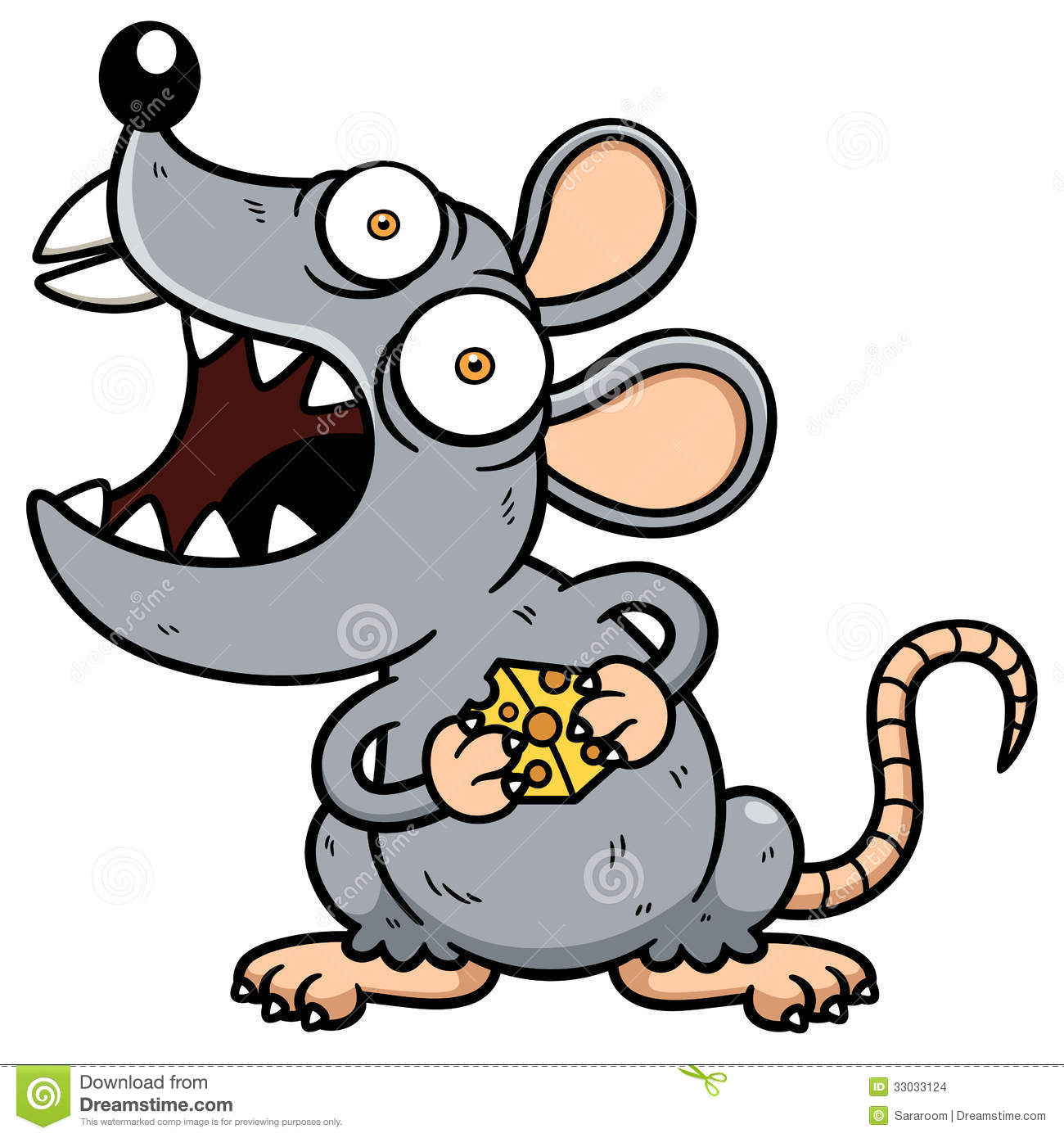 Vector Illustration Of Cartoon Angry Rat