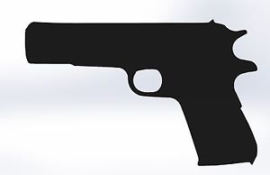 1911 Colt Hand Gun Pistol Cnc Plasma Laser Router Dxf Clip Art Clipart