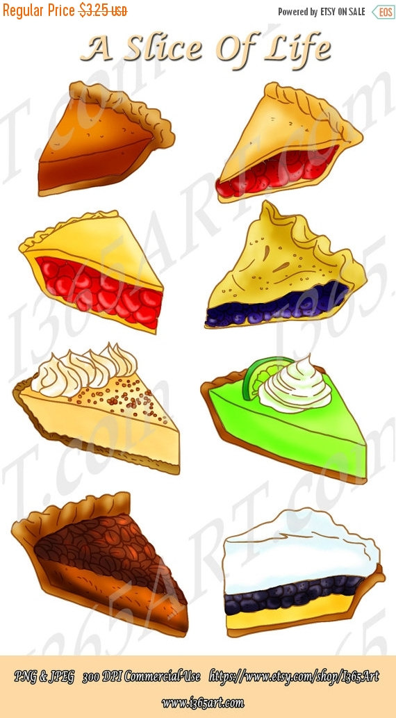 50  Off Sale Slice Pie Clipart Dessert Digital Scrapbooking Party