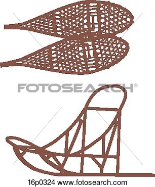 Clipart   Snowshoe Sled  Fotosearch   Search Clip Art Illustration