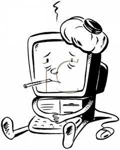 Cold Compress On Top Of A Computer Clipart Image