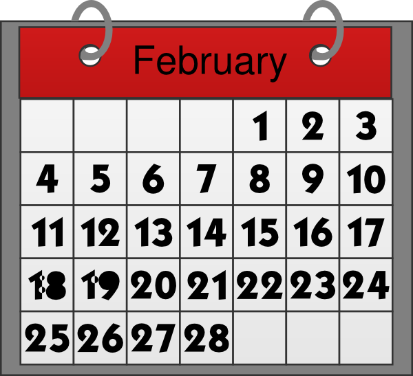 February Calendar Clip Art At Clker Com   Vector Clip Art Online