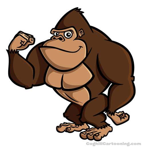 Gorilla Cartoon Character Illustration   Coghill Cartooning