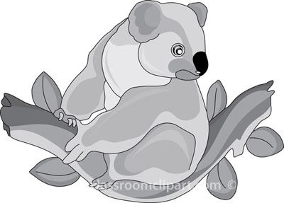 Gray And White Clipart  Koala Bear 212 2 Gray   Classroom Clipart