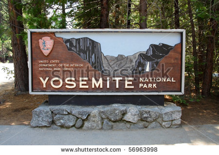Main Entrance To Yosemite National Park California   Stock Photo