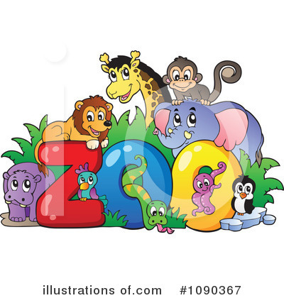Royalty Free  Rf  Zoo Animals Clipart Illustration By Visekart   Stock