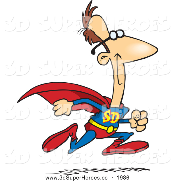 Running Super Dad 3d Super Hero Clip Art Ron Leishman