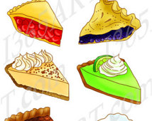 Slice Of Pie Clipart Set Dessert D Igital Scrapbooking Party