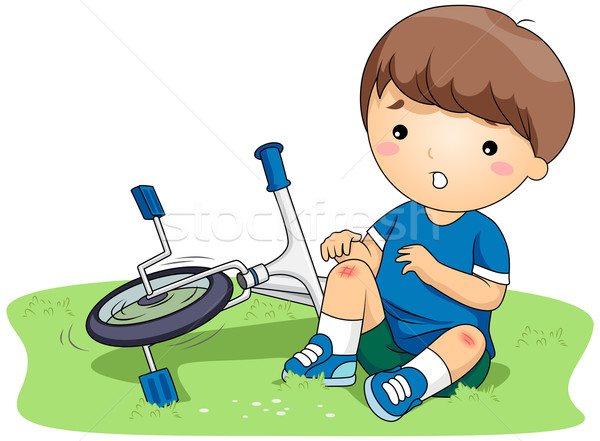 Stockfoto   Stock Vector   Illustration Of A Boy Who Bruised His Knees