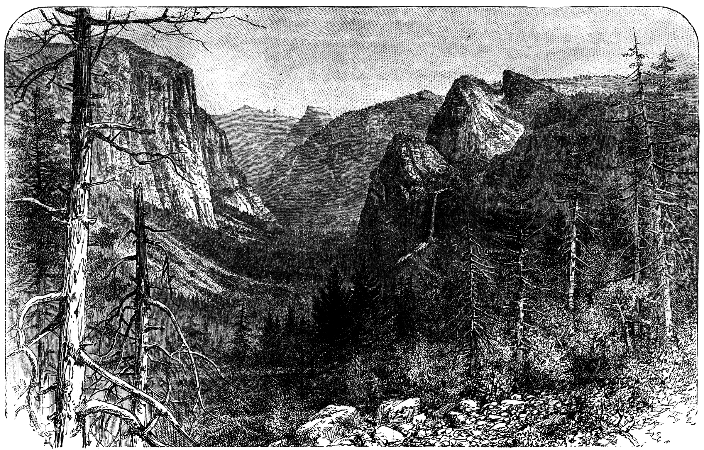 The Yosemite Valley From Artist Point   Clipart Etc