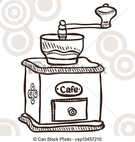 Vector Clip Art Of Old Coffee Mill   Illustration Of Retro Coffee Mill
