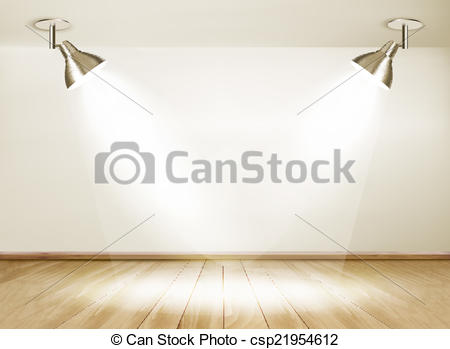 Vector   Showroom With Wooden Floor And Two Lights  Vector    Stock    