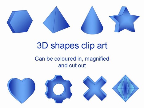 3d Shapes Clip Art Powerpoint Template