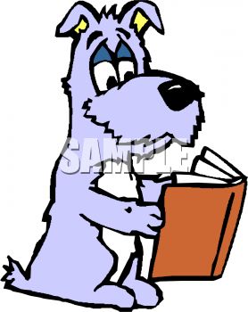 Animals Reading Clip Art Dog Reading A Book Clip Art