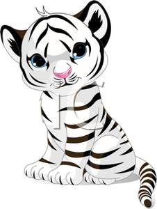 Clipart Picture  A Snow Tiger Cub