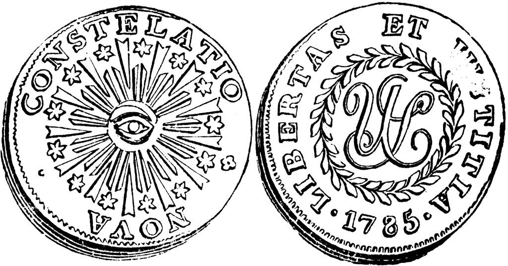 Copper Cent Coin 1785   Clipart Etc