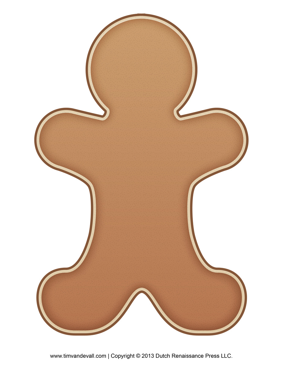 Gingerbread Man Template Clipart   Coloring Page For Kids